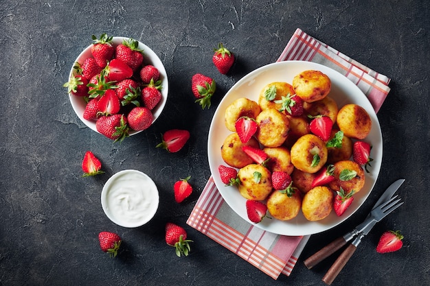 Beignets de fromage cottage aux fraises