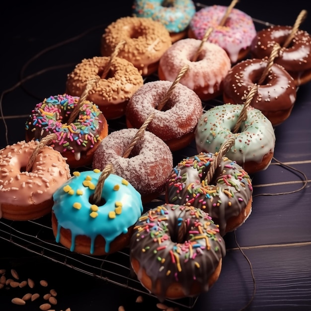 Des beignets de Noël cuits au four avec du sucre glacé