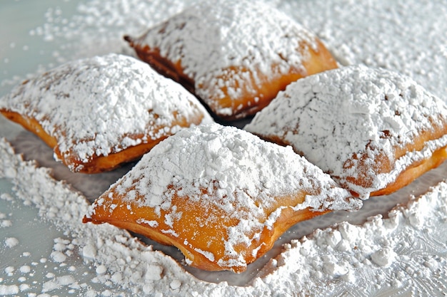 Beignets poussiérés de sucre en poudre