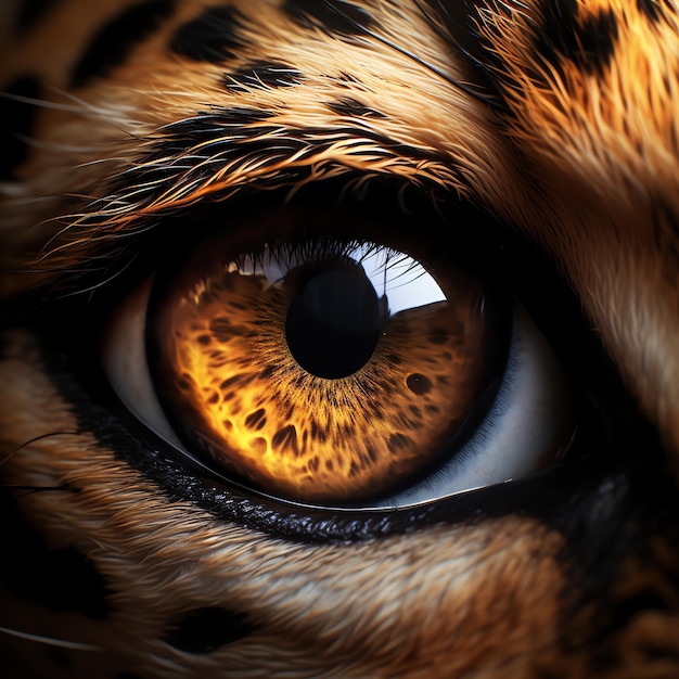 bel animal oeil de guépard dans la nature