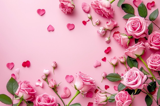 Bel arrangement d'amour sur rose