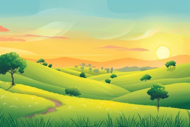 un bel arrière-plan du paysage vectoriel
