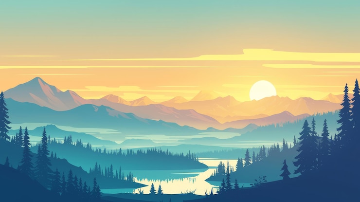 Photo un bel arrière-plan du paysage vectoriel