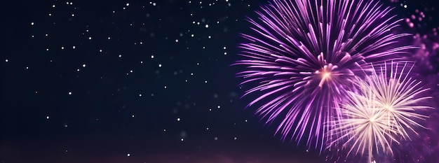 Un bel arrière-plan de feux d'artifice violet