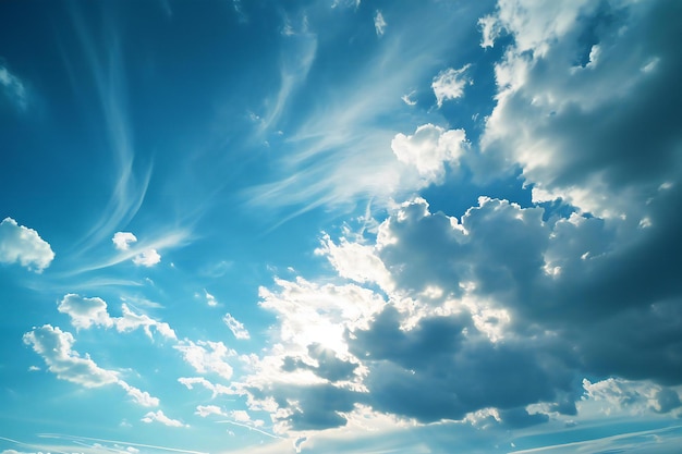 Photo bel ciel bleu avec des nuages à l'arrière-plan ciel nuages ciel avec les nuages météo nature nuages bleus