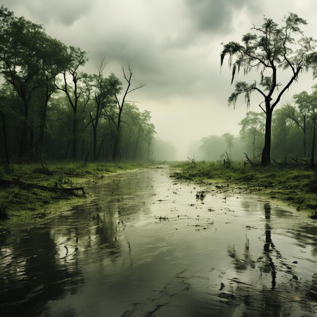 Un bel environnement du monde pendant la saison des pluies