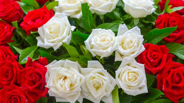 Photo bel espace de fleurs pour la scène de mariage