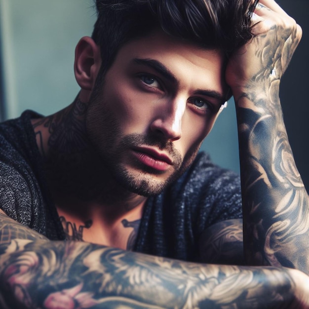 Un bel homme tatoué