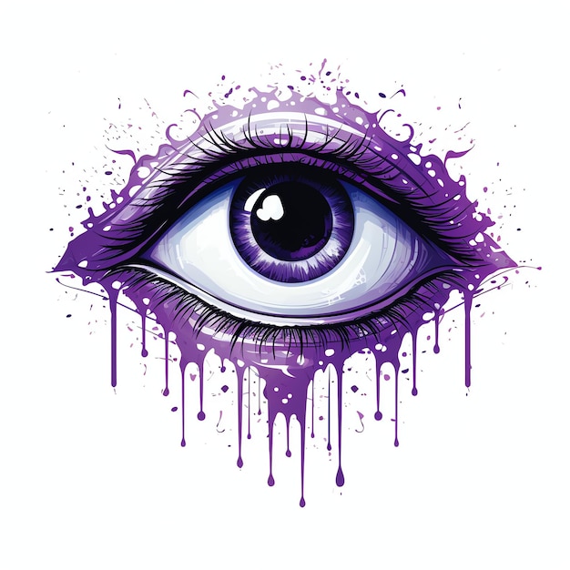 bel oeil de sorcière en papier numérique violet scarpbook junk journal clipart illustration