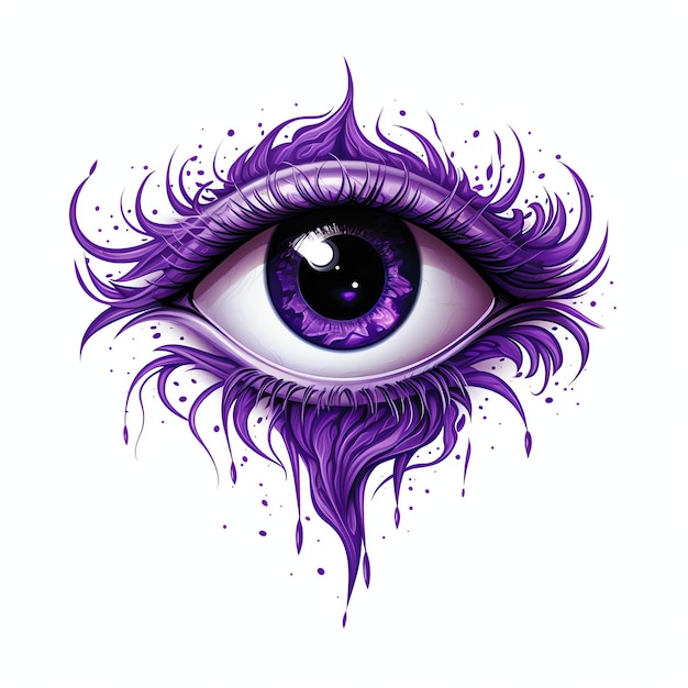 bel oeil de sorcière en papier numérique violet scarpbook junk journal clipart illustration