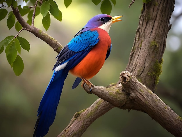 Bel oiseau sur un arbre