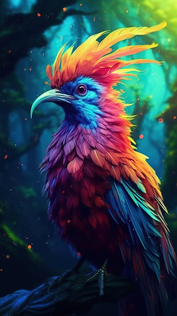 Un bel oiseau coloré Generative Ai