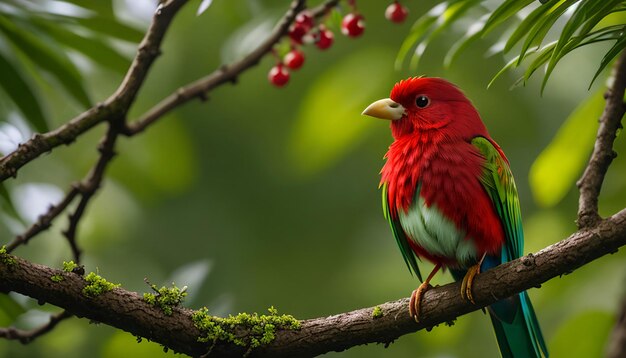 Bel oiseau dans l'habitat tropical naturel Quetzal resplendissant