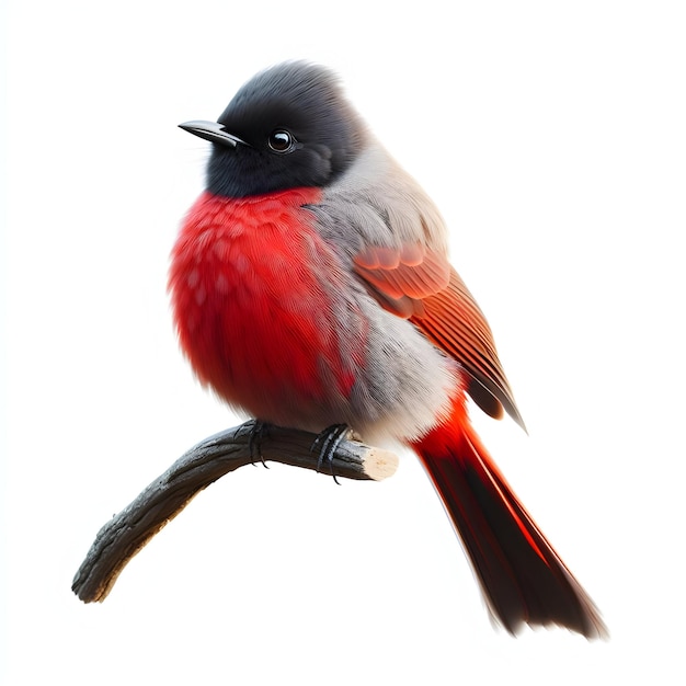 Photo un bel oiseau sur un fond blanc