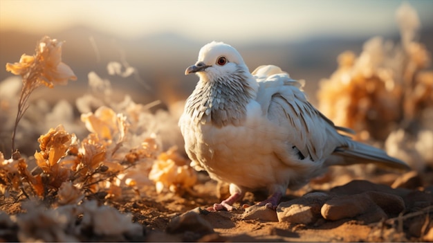 Bel oiseau pigeon dans la nature