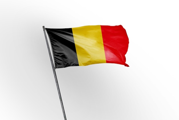 Belgique agitant le drapeau sur une image de fond blanc