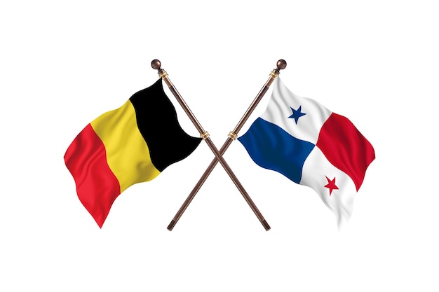 Belgique contre Panama deux pays drapeaux fond