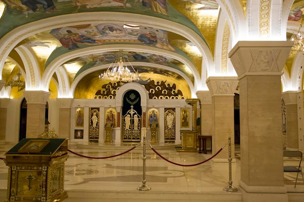 Belgrade Serbie 31 juillet 2017 Intérieur et décoration du temple de St Sava dans la capitale serbe de Belgrade