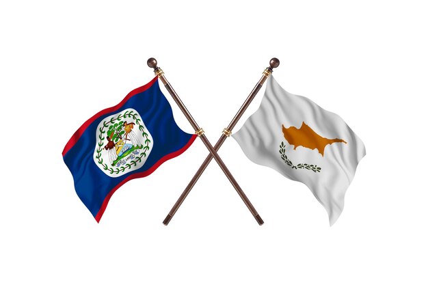 Belize contre Chypre deux pays drapeaux fond