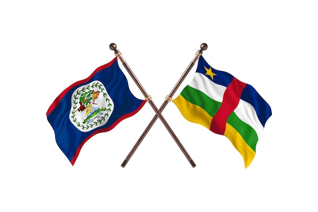 Belize contre République centrafricaine deux pays drapeaux fond