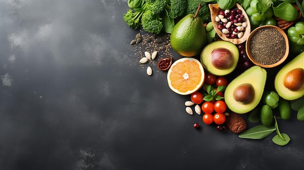 Belle alimentation équilibrée Aliments biologiques pour une nutrition saine