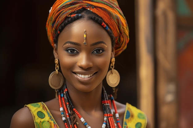 une belle ancienne ancienne Ancien Mali Mali Empire young woman smiling portrait