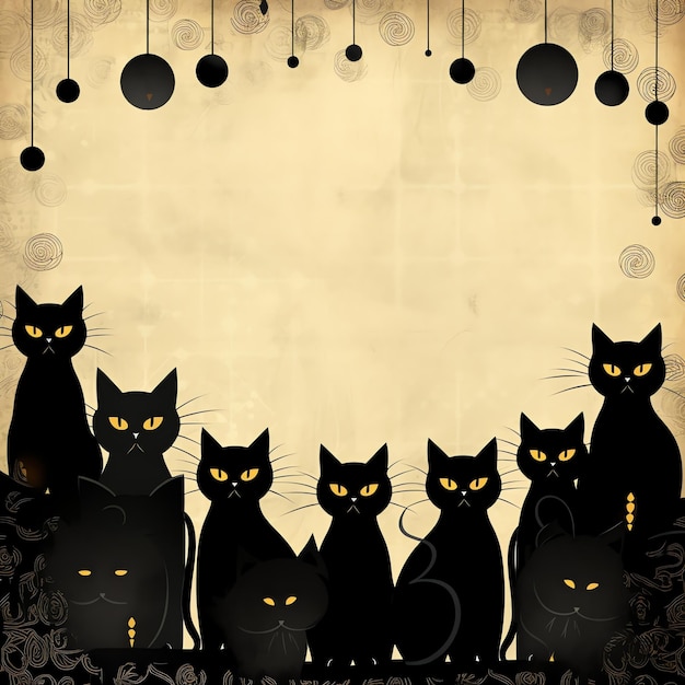 belle aquarelle chats noirs motif papier numérique scarpbook junk journal clipart