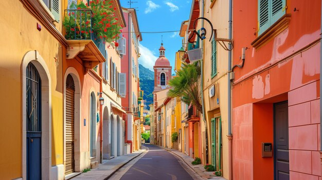 Photo une belle architecture de rue vibrante et un paysage de cathédrale populaires auprès des touristes dans le département de la côte d'azur en france