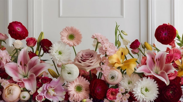 Photo une belle arrangement de fleurs en gros plan