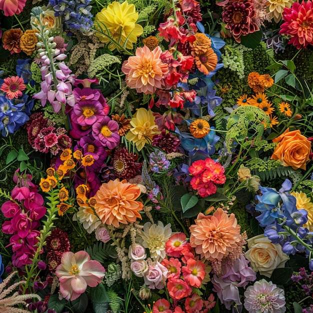 Une belle arrangement floral dans un jardin