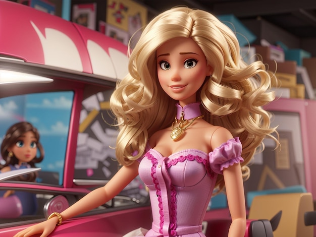 belle barbie en rose