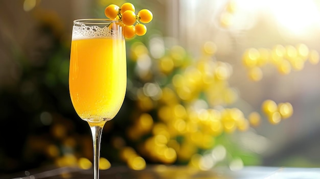 Une belle boisson au mimosa.