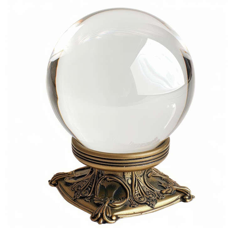 Photo une belle boule de cristal isolée sur un fond blanc.