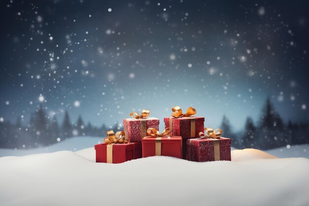 Une belle boule à neige avec une maison sur fond de Noël IA générative