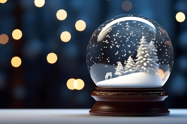 Belle boule à neige avec scène de pays des merveilles d'hiver parfaite pour Noël et Hol