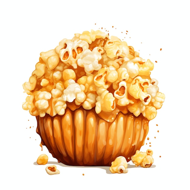 belle boule de pop-corn avec du caramel un dessert délicieux illustration de clip