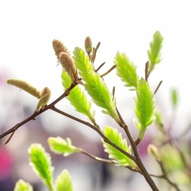 Belle brindille de saule de printemps