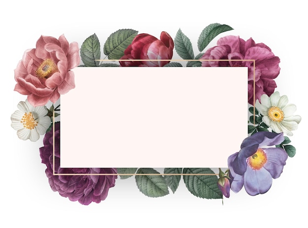 Belle carte d'invitation dessinée à la main avec des roses colorées png transparente