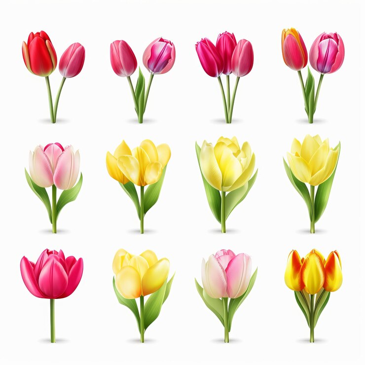Photo belle carte de placement de bulbe de tulipes isolée sur fond blanc
