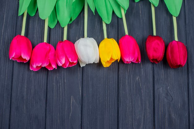 Belle Carte Postale Avec Des Tulipes Fleurs