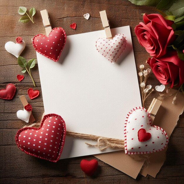 Photo une belle carte pour la fête de la saint-valentin lettre d'amour arrière-plan d'amour carte de vœux pour la feste de la saint-valentin