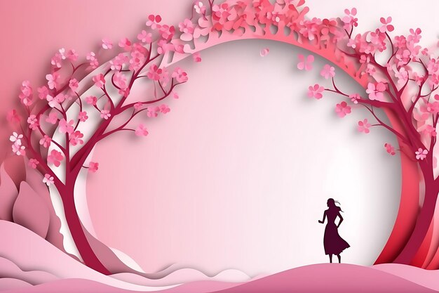 Une belle carte rose pour la fête internationale de la femme