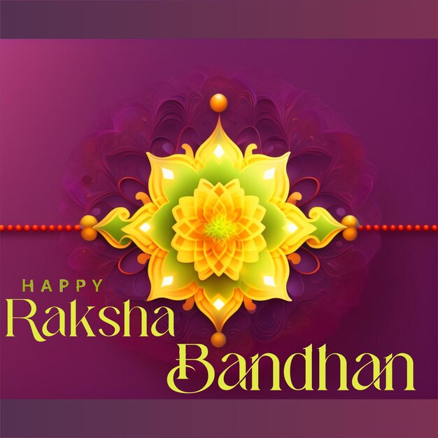 Photo belle carte de voeux raksha bandhan or