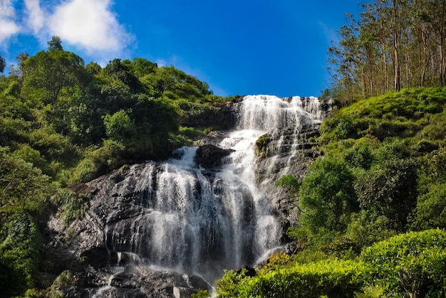 Belle cascade à travers les rochers