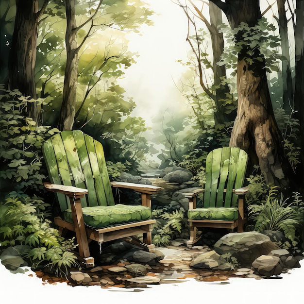 Belle chaise de forêt