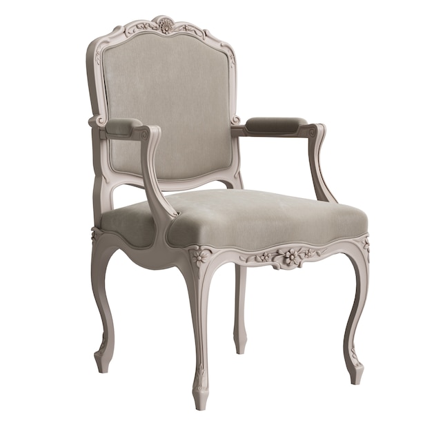 Belle chaise vintage sur fond blanc