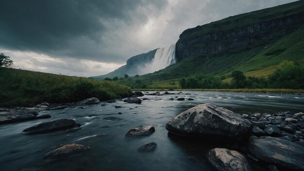 une belle chute d'eau