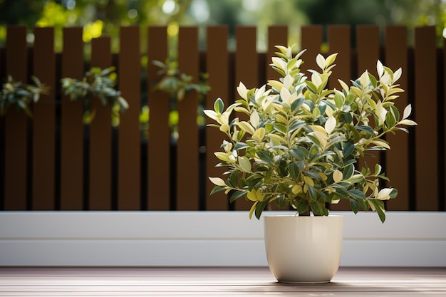 belle clôture et plante sur le fond de la maison pour la conception extérieure