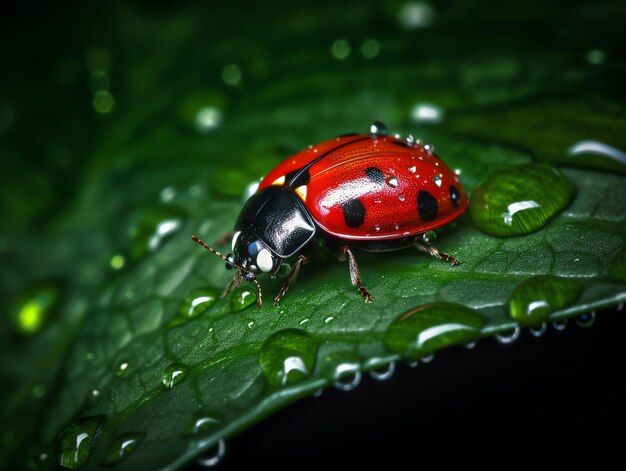 Une belle coccinelle printanière dans le jardin