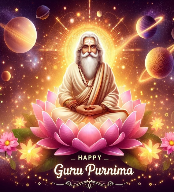 Photo cette belle conception attrayante est créée pour happy guru purnima